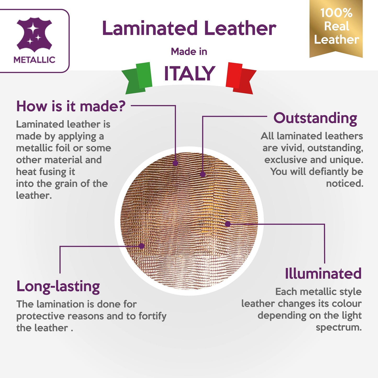 Rose Gold Lambskin Sheets With Print .6mm/1.5oz / ROSE LIZARD 1092