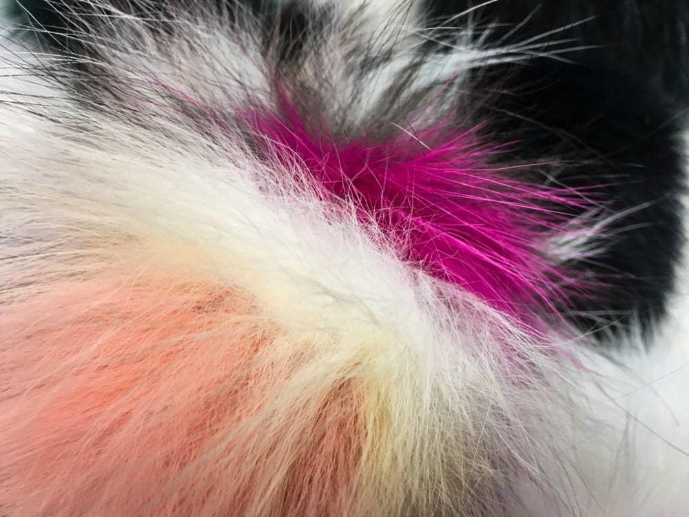 Real Fox Fur Pom Pom Large Keychains Handbag Charm Mix Color