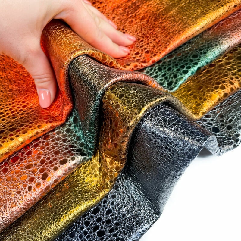 Wrinkled Chameleon Lambskin Leather 0.7-0.8mm/1.75-2 oz / CHAMELEON 1277