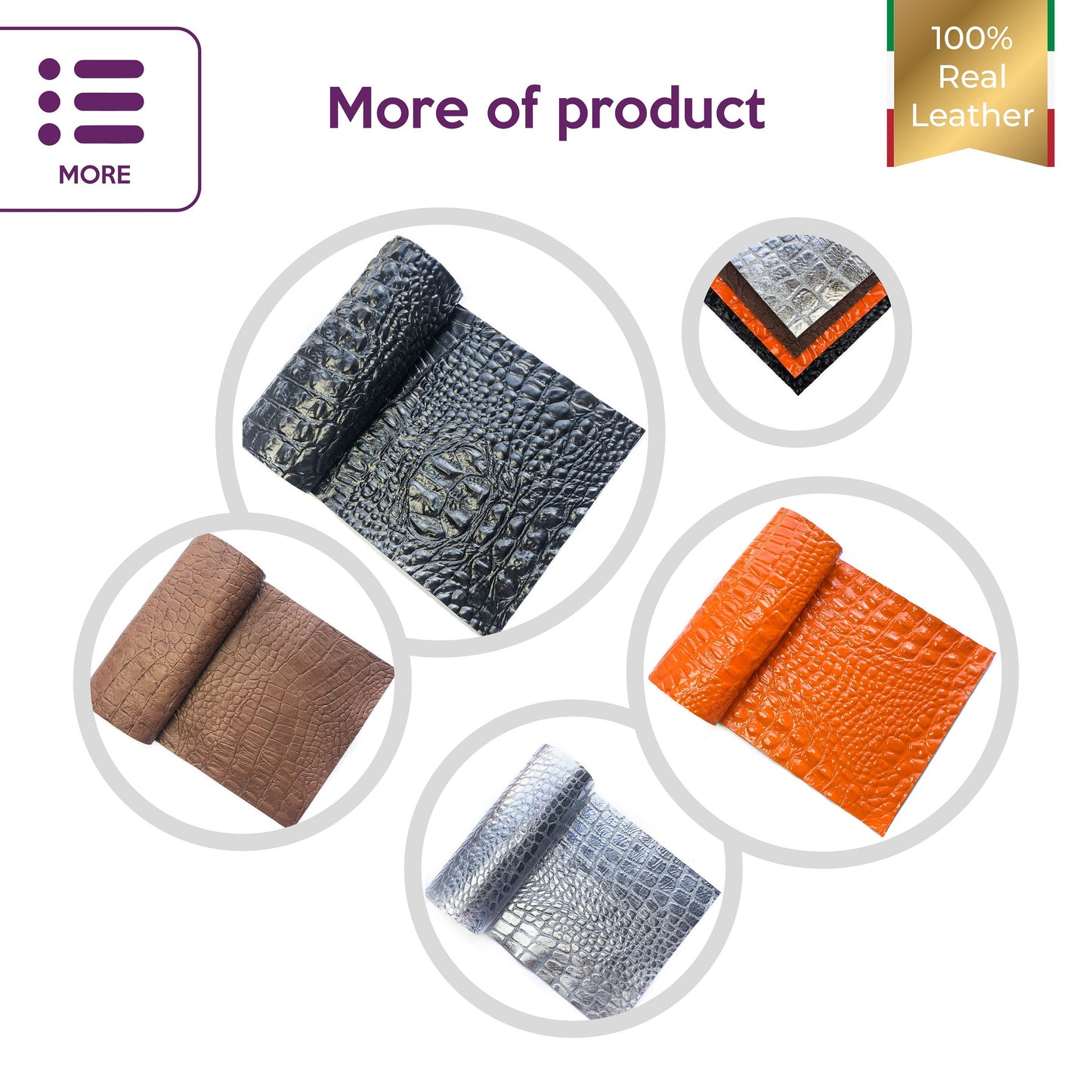 Crazy Crocodile Mix Leather Sheets 8x10in / 0.8mm/2oz