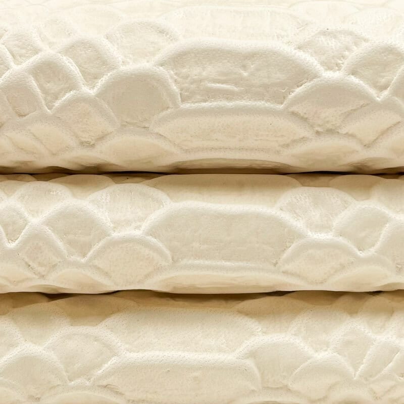 Cream White Lambskin With Snake Print 0.9mm/2.25oz CREAM SNAKE 1185