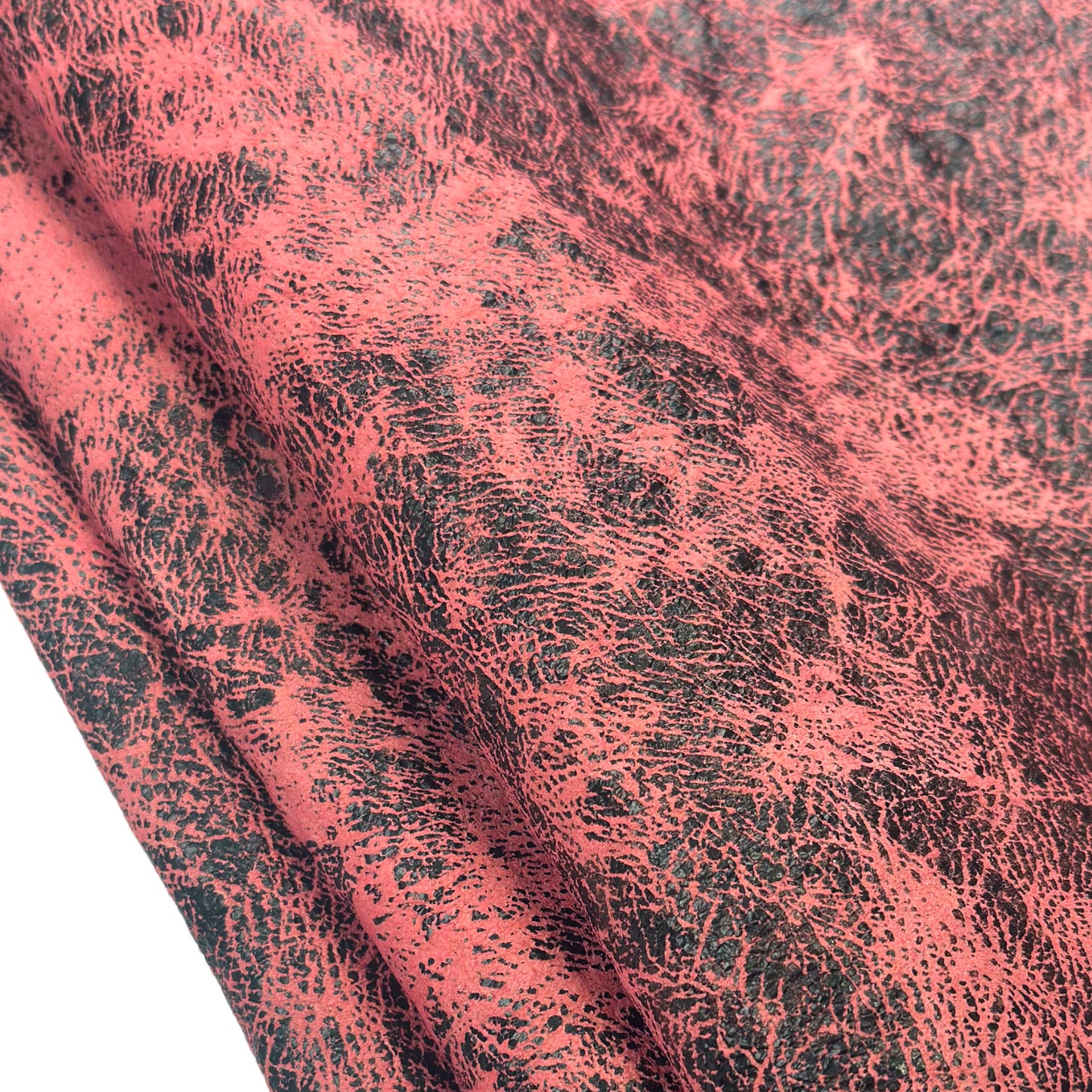 Vintage Rose Crackle Lambskin Leather 1.4mm//3.5oz Red Black1650