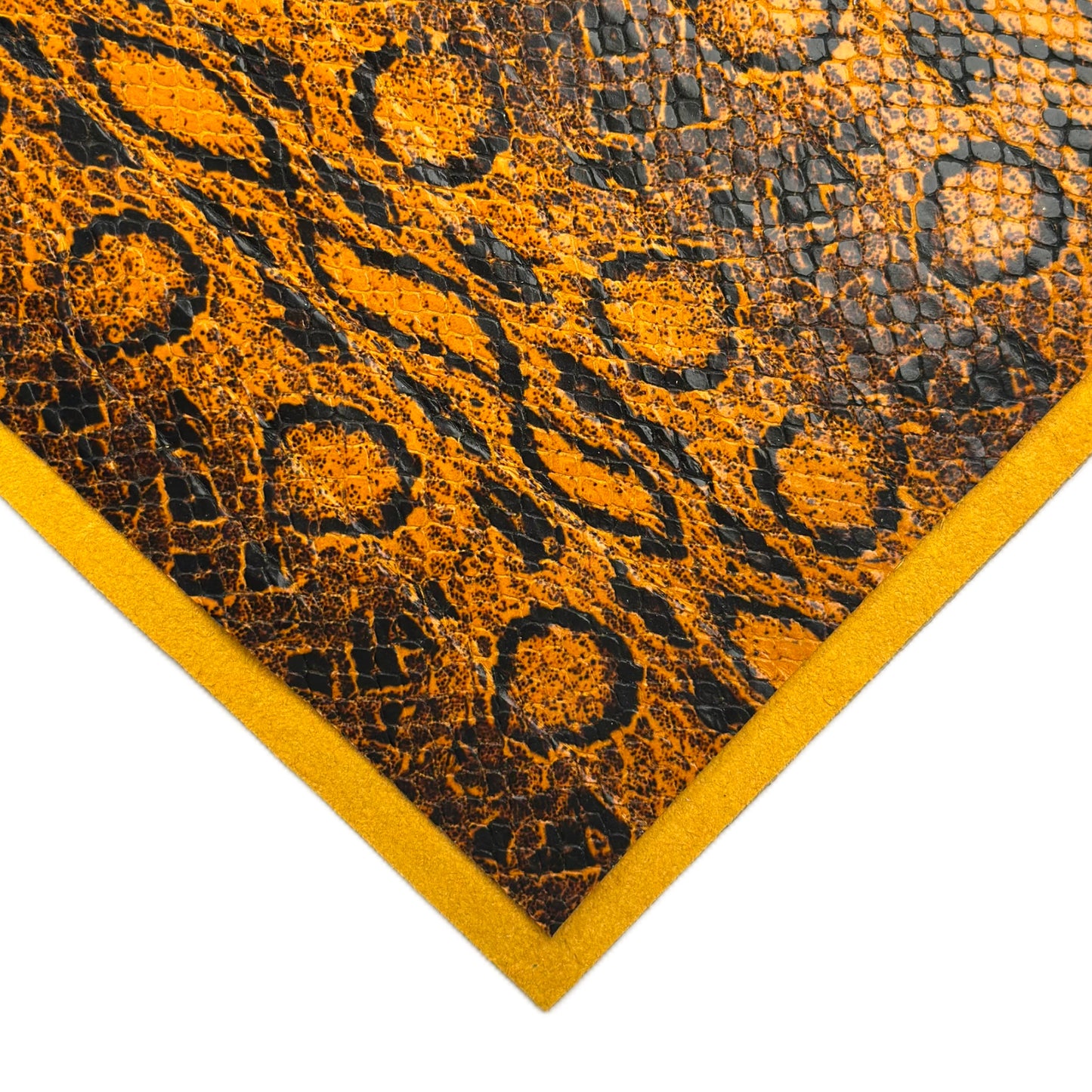 Orange Brown Snake Print Calfskin Leather Sheets 1.2mm//3oz Thick Crafting Pieces 1653