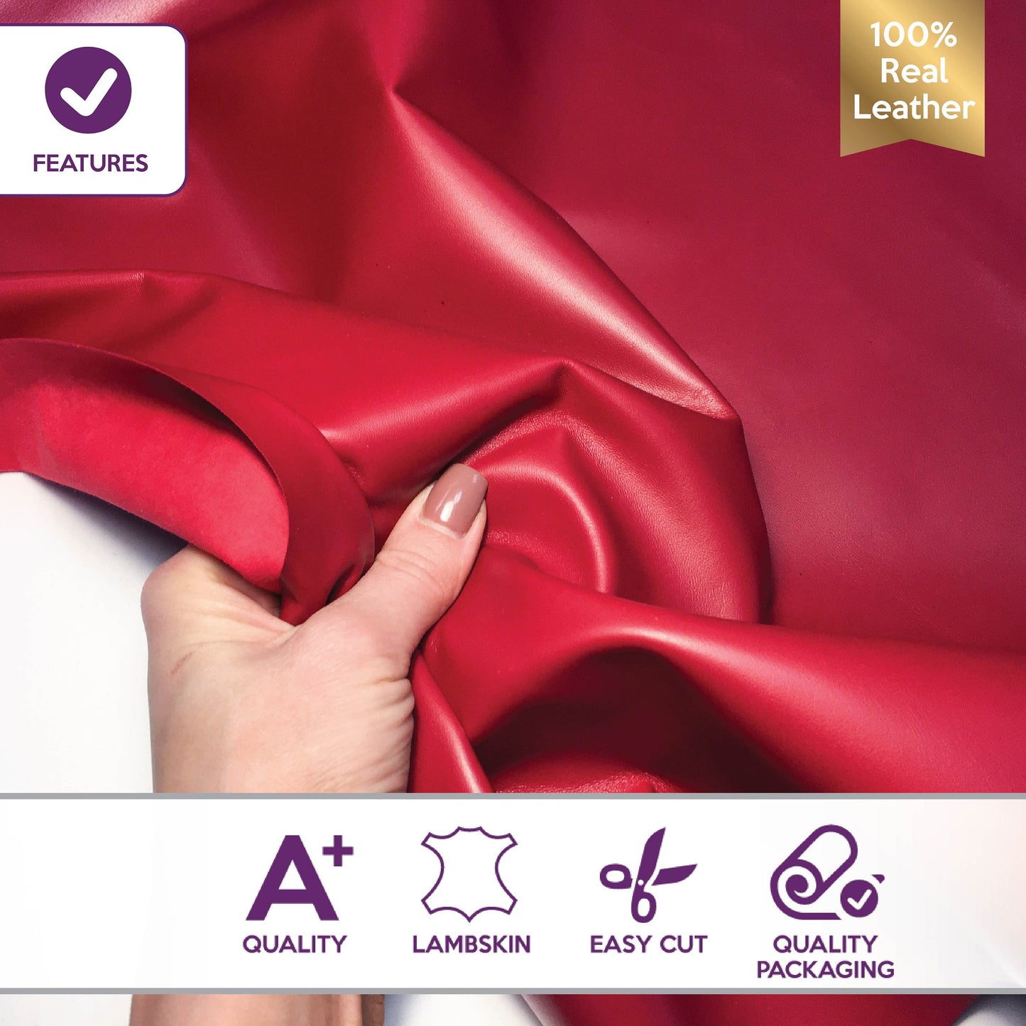 Red Lambskin Leather 0.8mm/2oz / SPICY CHILI 231