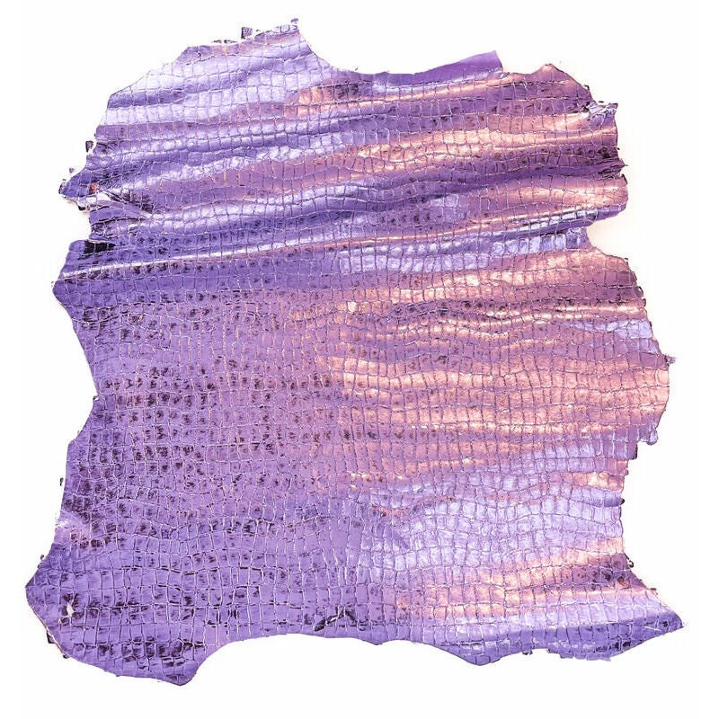 Purple Metallic Animal Print Lambskin 0.9-1.2mm/2.25-3oz / METALLIC LAVENDER MIX 1334
