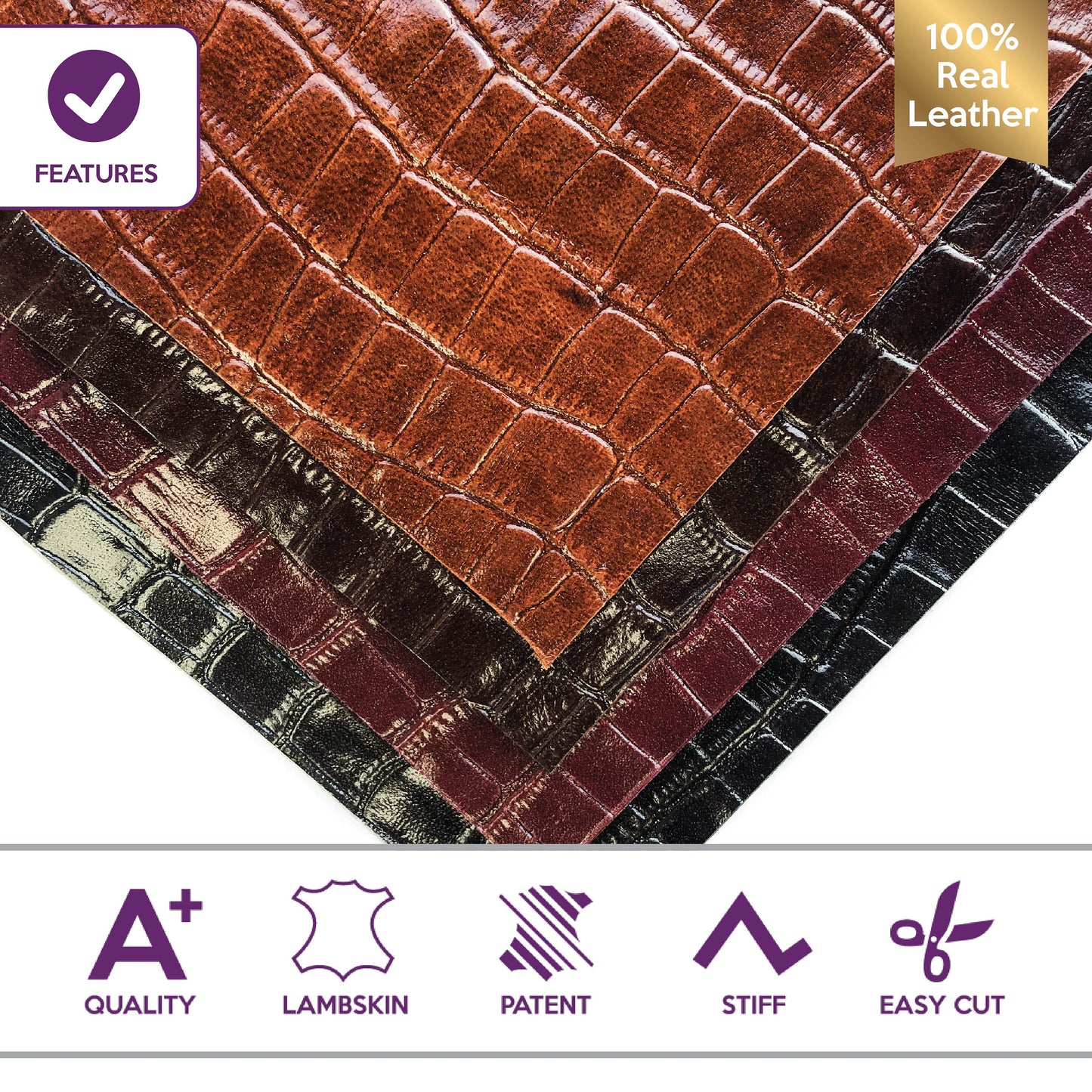 Crocodile Leather Sheets 8x10in // 0.8mm/2oz
