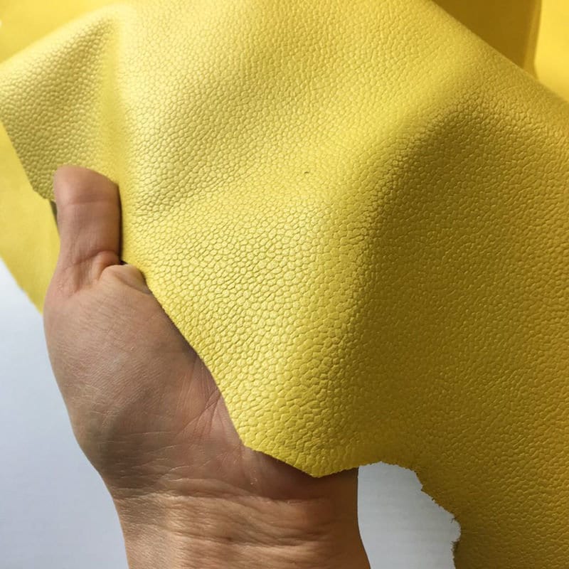 Yellow Pebbled Lambskin Leather 0.9mm/2.25oz / YELLOW CREAM 844