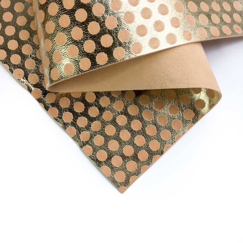 Silver Lambskin Sheets Veg Tan 2.75oz/1.1mm BEIGE DOTS ON SILVER 833