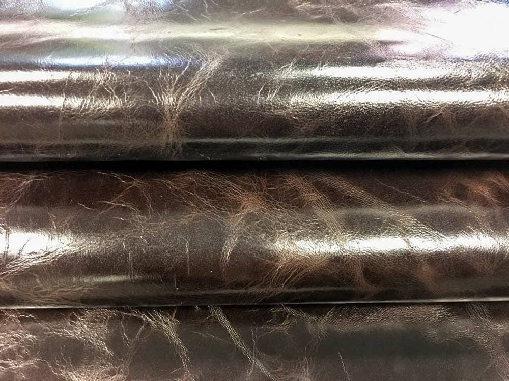 Dark Brown Vitange Patent Lambskin 0.8mm/2oz / SEAL BROWN 522