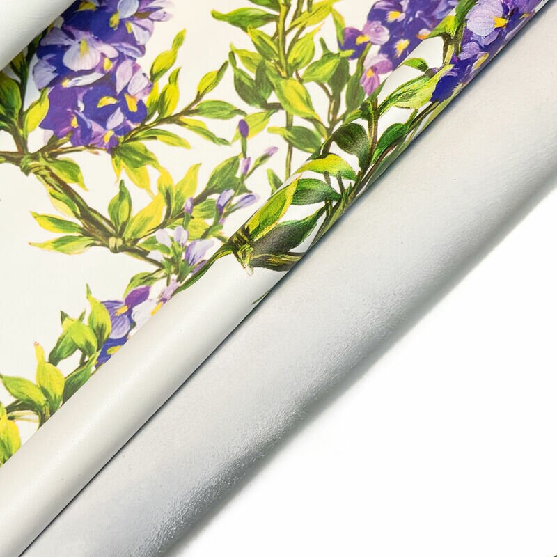 Purple Flower Lambskin With Print 1.1mm/2.75oz / VERY PERI FLOWERS 1320