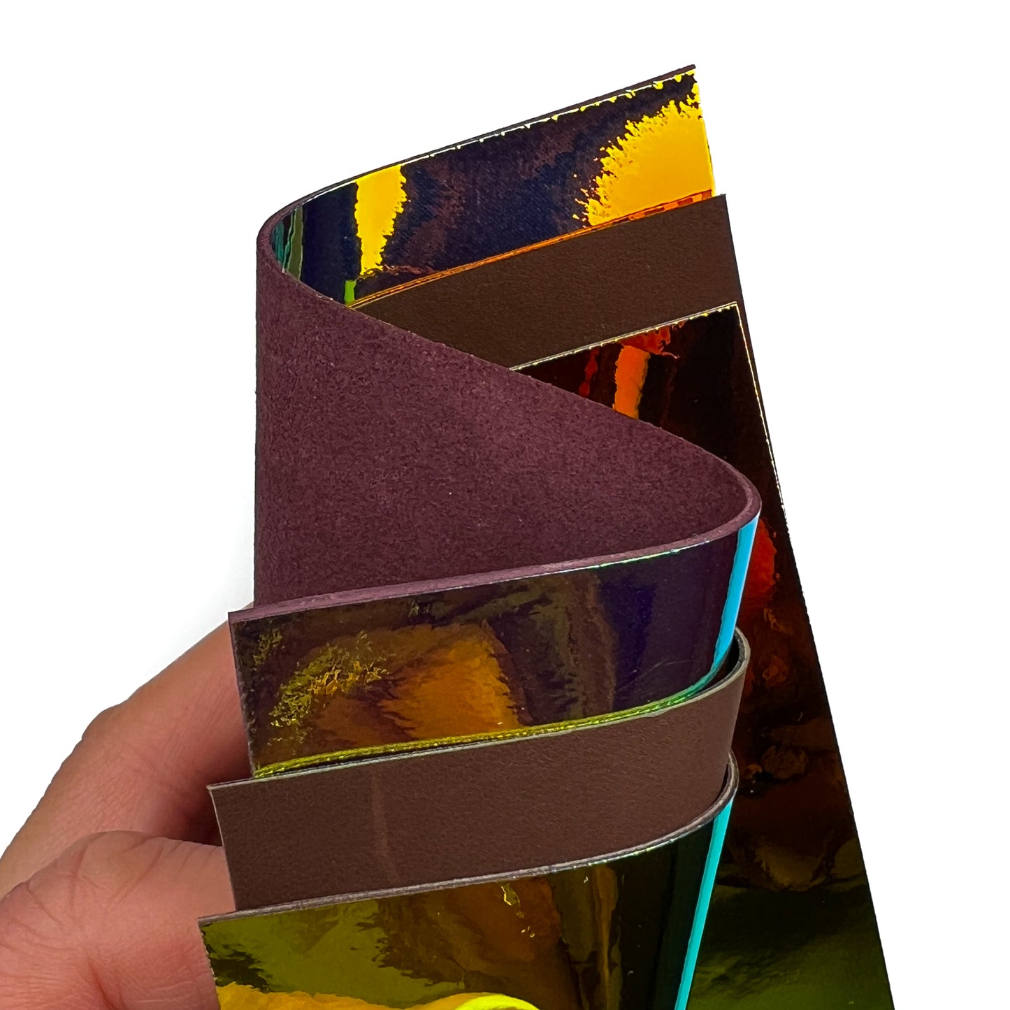 Holographic Shiny Lambskin Sheets BROWN HOLO 1465 0.8mm/2oz