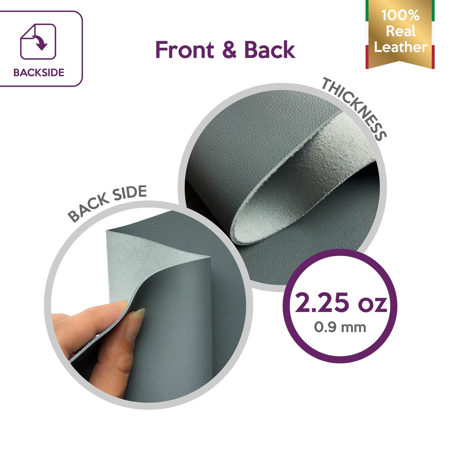 Gray Thick Lambskin Sheets 0.9mm/2.25oz / MONUMENT 647