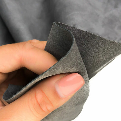 Gray Thick Suede Lambskin 1.2mm/3oz / STEEL GRAY 925