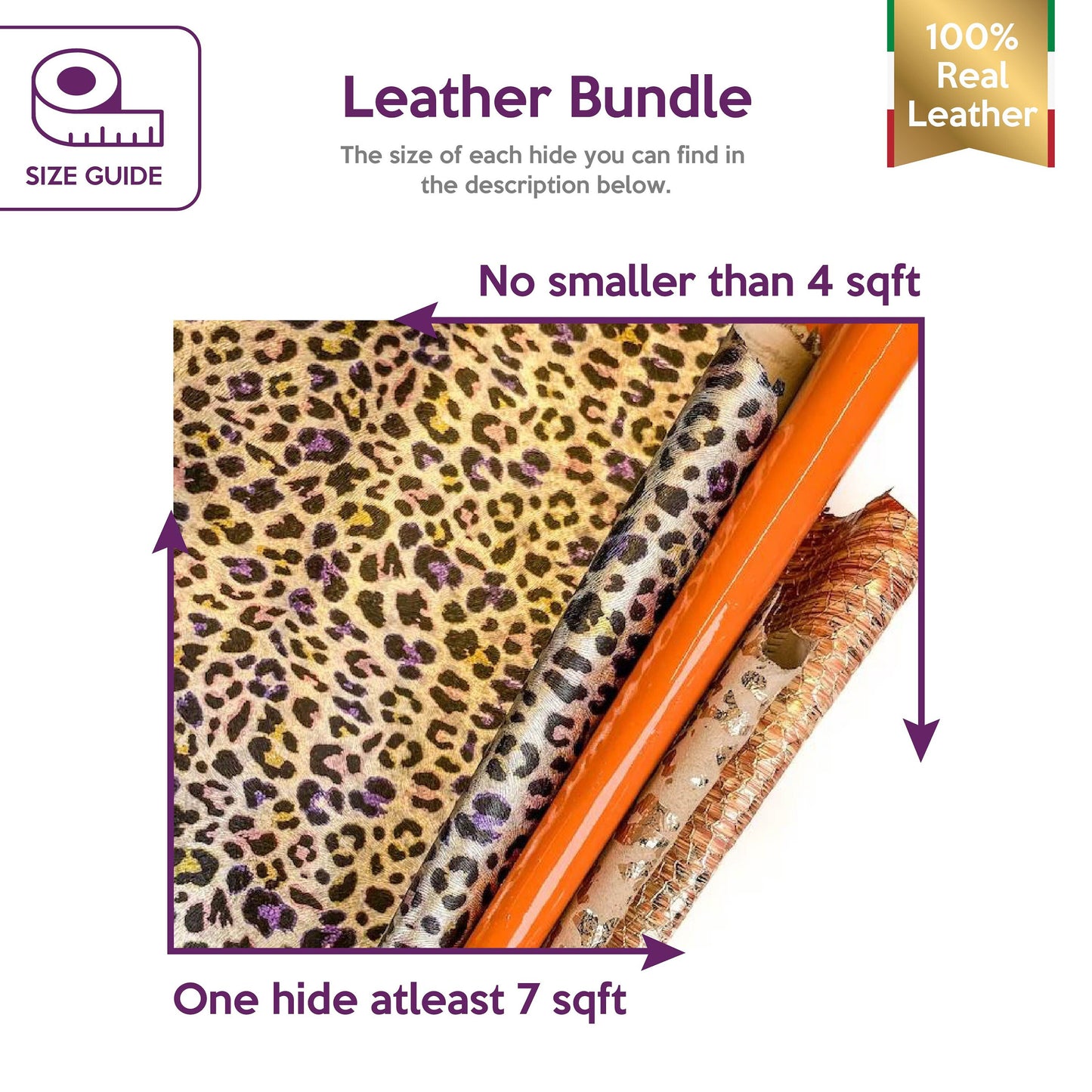 Sunny Orange Metallic Bonded Leather Bundle Of 4 Hides