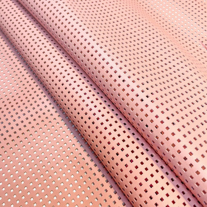 Pale Pink Perforated Print Lambskin 0.7mm/1.75oz / PEACH PERFORATION 1304