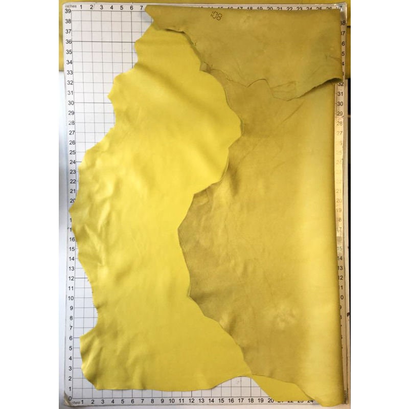 Yellow Pebbled Lambskin Leather 0.9mm/2.25oz / YELLOW CREAM 844