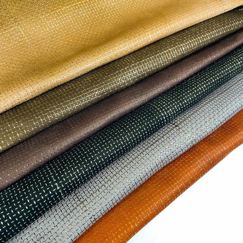 Shiny Plaid Soft Lambskin Leather 0.7-0.8mm/1.75-2oz / COLORFUL PLAID 1262