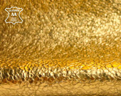 Yellow Metallic Crunchy Gold Lambskin Thick 1.0mm/2.50z /  1441