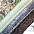 Mint Green Embossed Crocodile Pebbled Print Metallic Leather Bundle Of 4