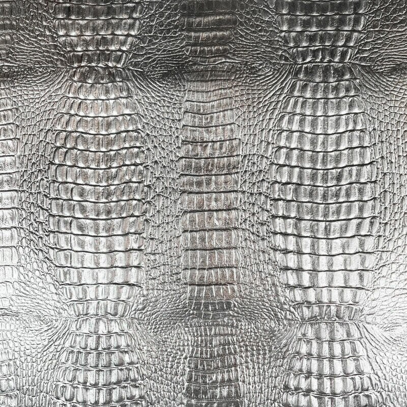 Metallic Silver Alligator Print Lambskin 0.6mm/1.5oz / SILVER ALLIGATOR 1211