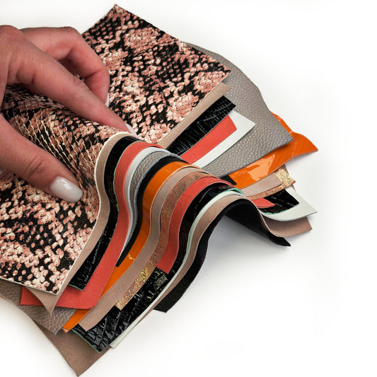 Limited Lambskin Scraps 80 g // 200 g Snake Print, Suede, Lambskin 0.6-1.2mm//1.5-3oz