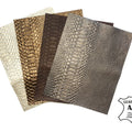 Brown Snake Mix Leather Sheets 8x10in
