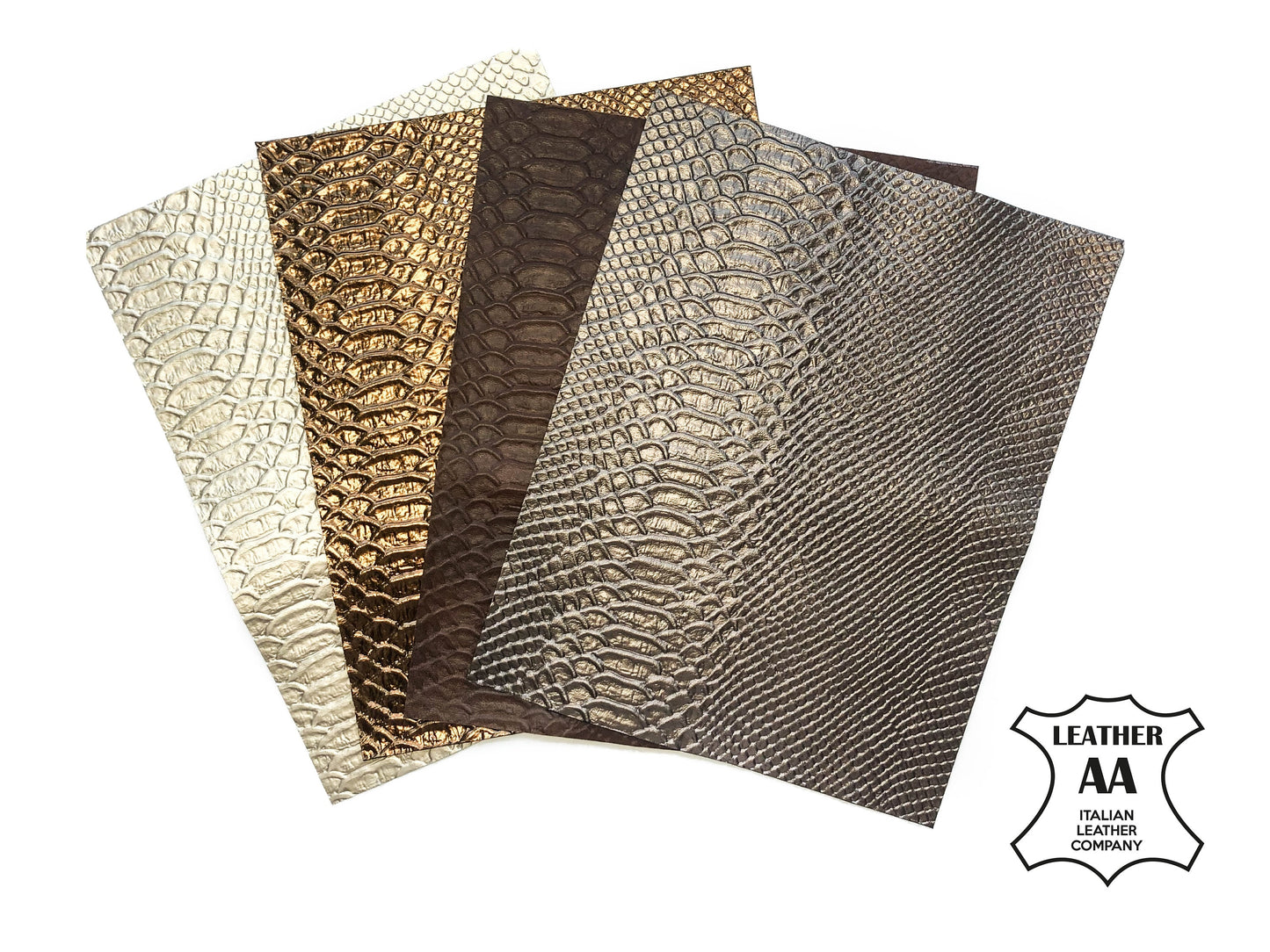 Brown Snake Mix Leather Sheets 8x10in