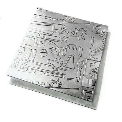 Shiny Metallic Silver Lambskin With Print 1mm/2.5oz SILVER GALAXY 1506