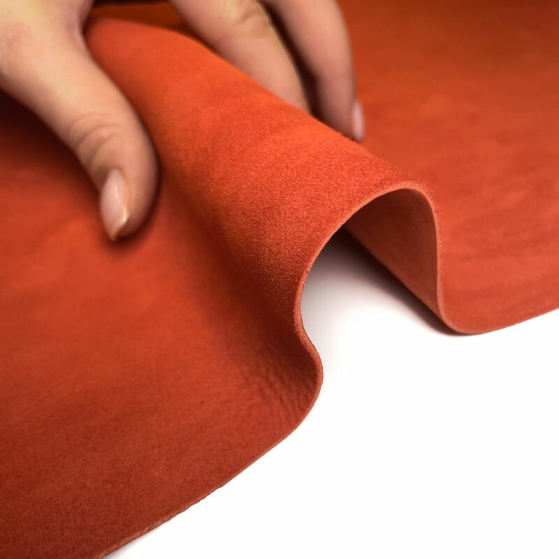 Pumpkin Orange Suede Lambskin Leather 0.9mm//2.25oz Pureed Pumpkin 1054