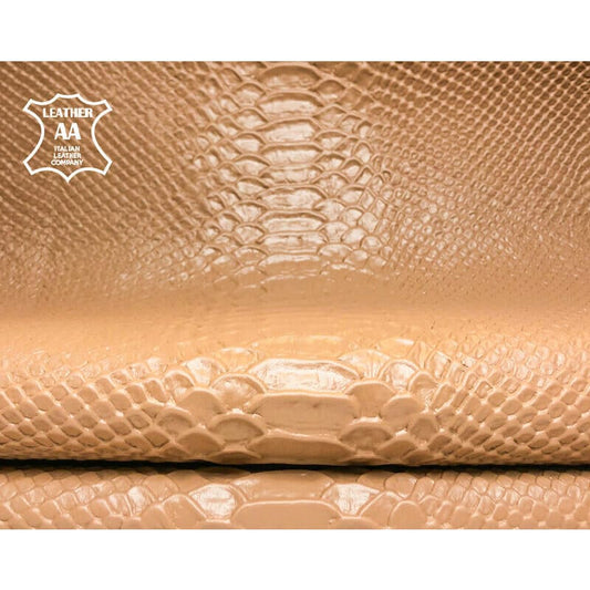 Nude Lambskin Hides With Snake Print 0.7mm/1.75oz / NUDE SNAKE 1039