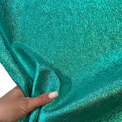 Greenish-blue Hue Metallic Lambskin Leather 1mm/2.5oz Iridescent 1616