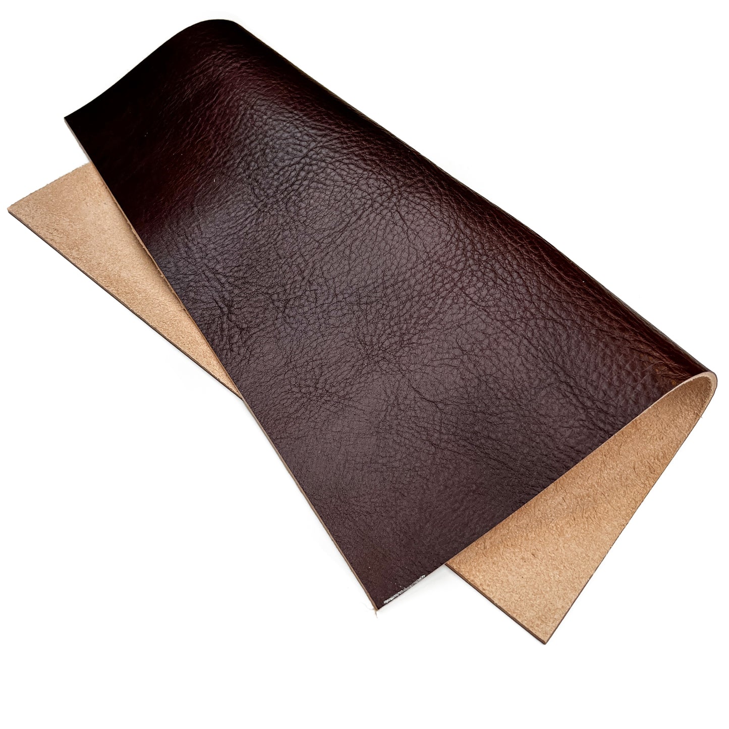 Brown Thick Calf Veg Leather Sheets With Texture 1.7-1.9mm / DARK BROWN VEG TAN 1455
