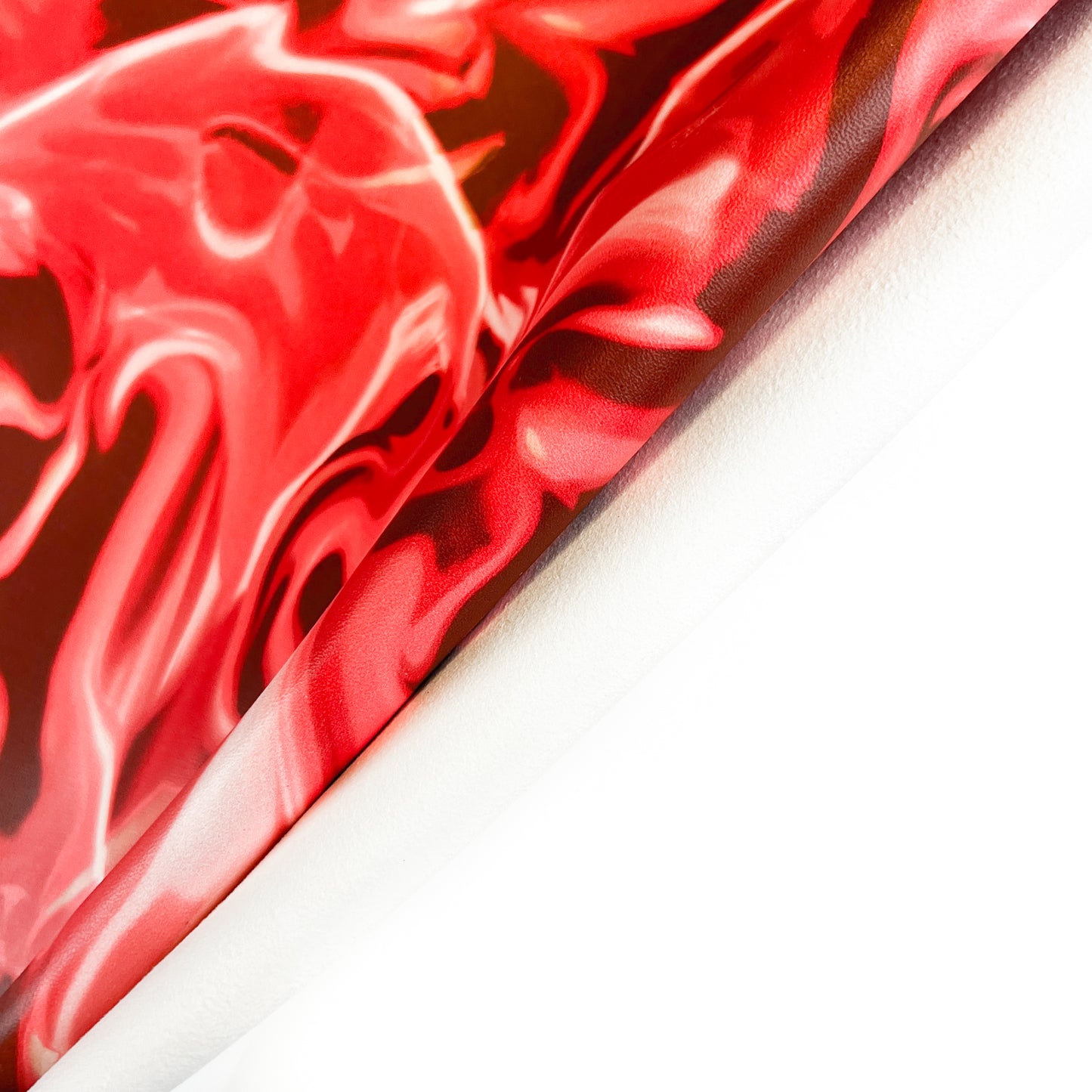 Red Abstract Tie Dye Rose Lambskin With Print Thick 1.1mm/2.75oz / 1452