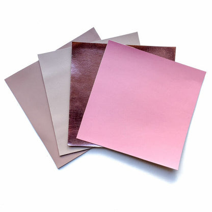 Light Pink Set 5x5 inches / 4 Genuine Leather Pieces 12x12 cm