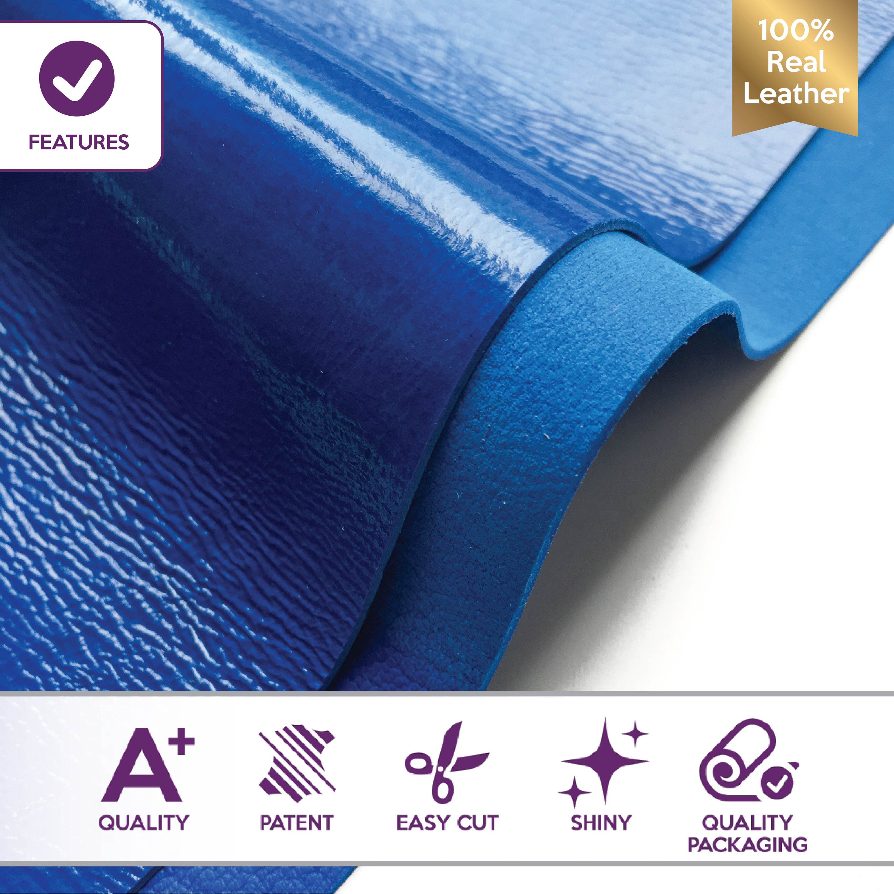 Blue Leather Sheet 1.0mm/2.5oz / TRUE BLUE 726