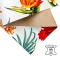 Calf Leather Sheets  With Floral Leaf Print 2.25oz/0.9mm / Hawaii Party 1455