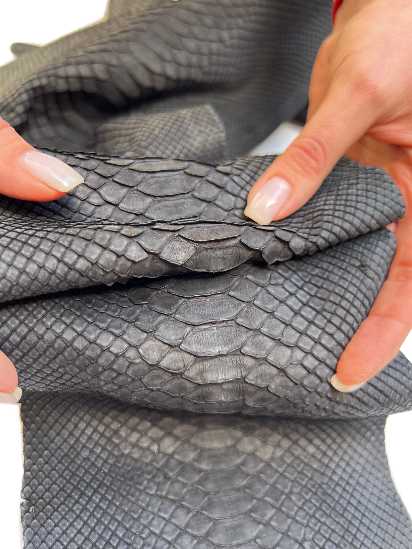 Genuine Black Python Skin Sheets Dark Real Snake Leather Sheets