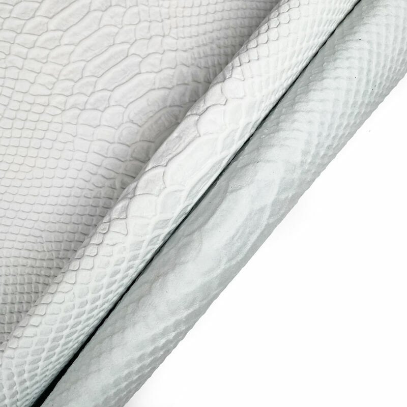 White Lambskin With Snake Print 0.9mm/2.25oz WHITE SNAKE 1184