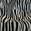 Gray Zebra Print Lambskin Leather Soft Suede 0.8-1.2mm/2-3oz
