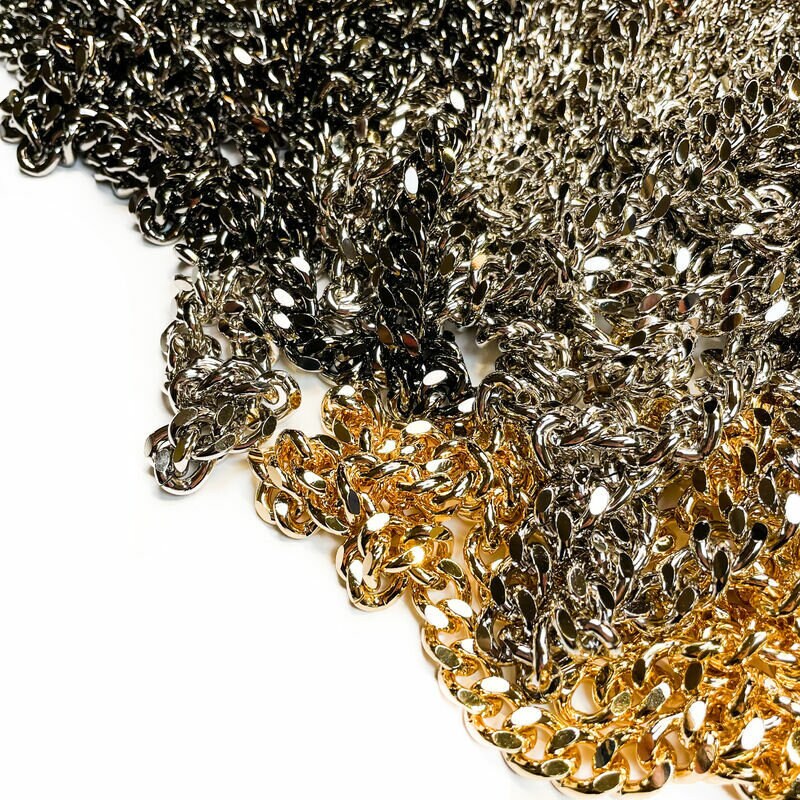 One Meter Classic Chain for Accessories / Bracelet, Necklace, Ring, Earrings / Gold, Gunmetal or Silver Color / Hardware 1.3cm / 1/2 inches