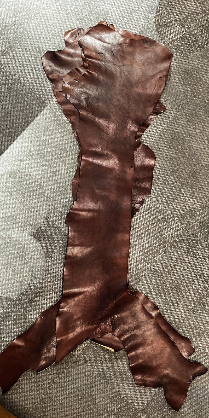 Brown Thick Calfskin Veg Side Hide With Texture 1.7-1.9mm/4.25-4.75oz Dark Brown VEG TAN 1455