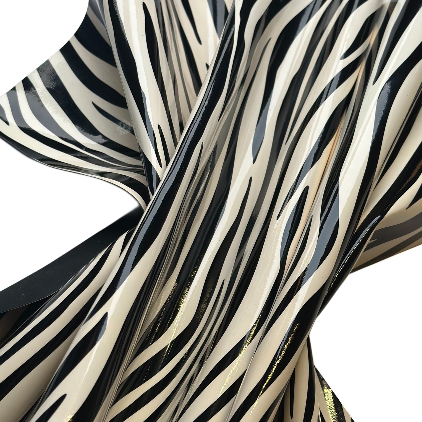 Zebra Print Lambskin Patent Leather Sheets 0.7mm/1.75oz ZEBRA 848