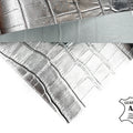 Metallic Silver Lambskin Sheets With Print 2oz/0.8mm / SILVER CROC 1236