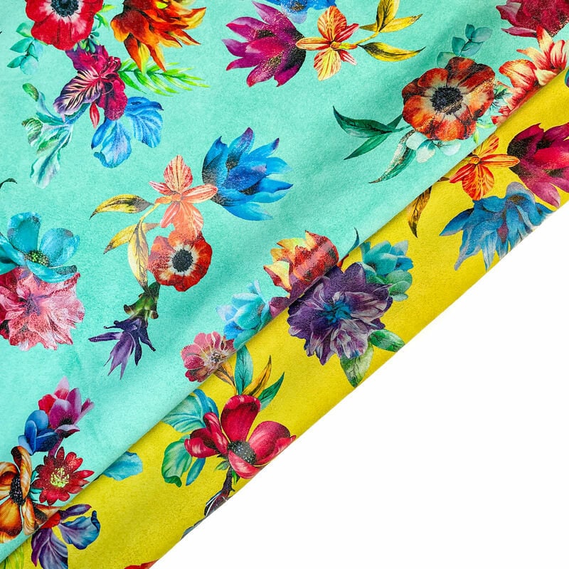 Floral Print Cowhide Leather 0.7-0.9mm/1.5-2.25oz / COLORFUL POPPIES 1387