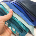 Blue Shades Lambskin Scraps Different Texture Tone Print On Renmants