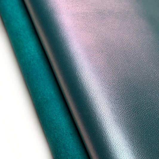 Perlamuter Green Mixed With Blue Lambskin Leather 0.8mm//2oz Peacock Blue1656