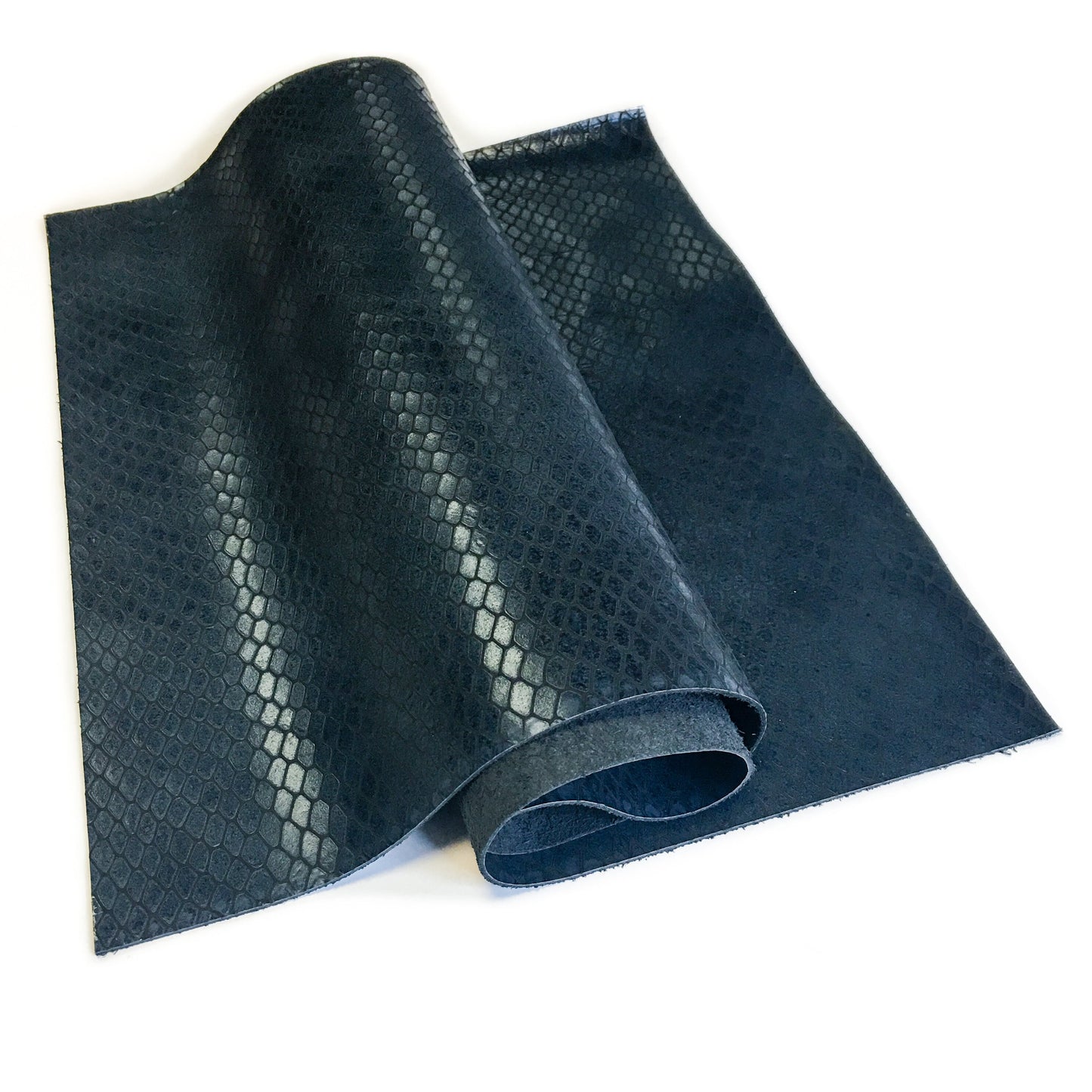 Dark Blue Calfskin Sheets With Print 2.75oz/1.1mm / INDIAN SNAKE 715