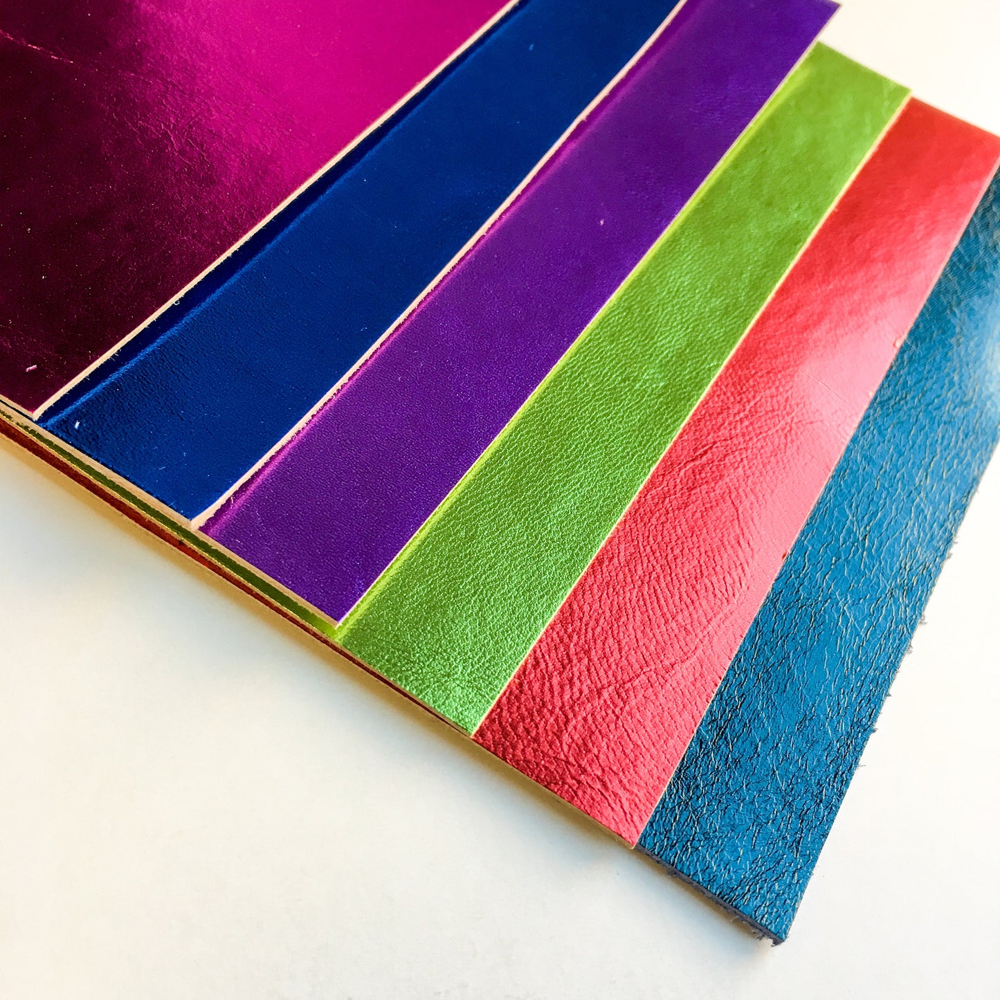 Bright Metallic Leather Mix Set 6 Sheets Of  5x5inch Scraps