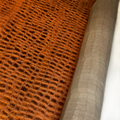 Orange Metallic Lambskin With Crocodile Print 1mm/2.5oz ORANGE CROCO 1536