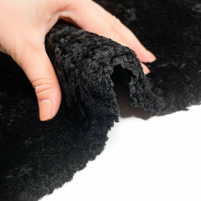 Jet Black Lambskin Shearling Double Sided Fur 1.3mm /3.25oz BLACK SHEARLING 1226